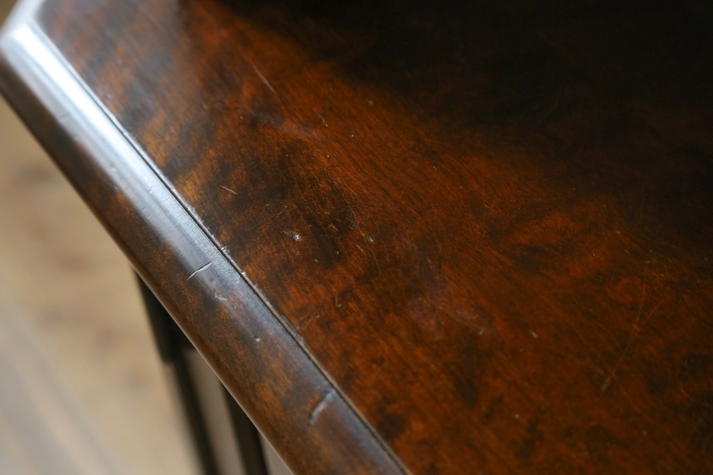 中古　北海道民芸家具　#145　和洋どちらの空間にも馴染むシックな隅棚　(R-077606)