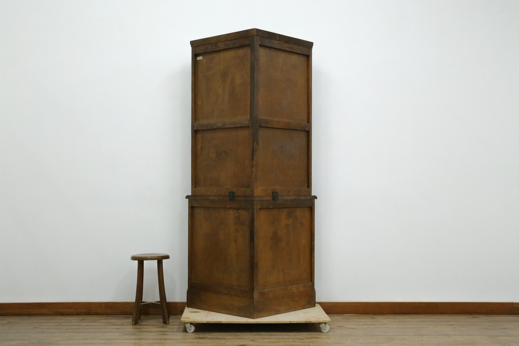 中古　北海道民芸家具　#145　和洋どちらの空間にも馴染むシックな隅棚　(R-077606)