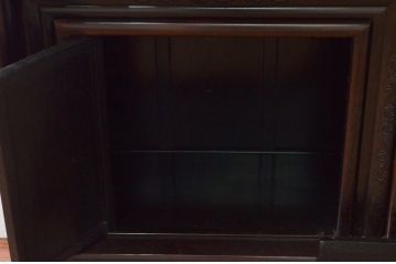 和製ビンテージ　大振り!!　紫檀(シタン)材　上品な色味と艶が目を惹く飾り棚(茶棚、違い棚、収納棚、戸棚、ヴィンテージ)(R-077607)