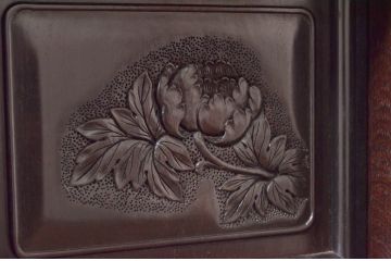 和製ビンテージ　大振り!!　紫檀(シタン)材　上品な色味と艶が目を惹く飾り棚(茶棚、違い棚、収納棚、戸棚、ヴィンテージ)(R-077607)