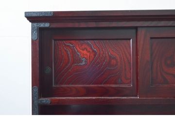 中古　美品　筑後民芸　上質な和の雰囲気を高める茶箪笥(茶棚、戸棚、収納棚、食器棚、整理箪笥、収納箪笥、チェスト、キャビネット、引き出し、和箪笥)(R-077611)