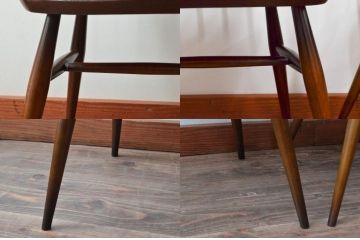 イギリスビンテージ　ERCOL(アーコール)　落ち着いた色味とシンプルなデザインが魅力的なフープバックチェア3脚セット(ダイニングチェア、ウィンザーチェア、ウインザーチェア、ワークチェア、板座チェア、椅子、イス、ヴィンテージ、英国、北欧)(R-077612)