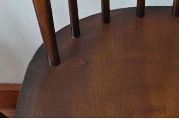 イギリスビンテージ　ERCOL(アーコール)　落ち着いた色味とシンプルなデザインが魅力的なフープバックチェア3脚セット(ダイニングチェア、ウィンザーチェア、ウインザーチェア、ワークチェア、板座チェア、椅子、イス、ヴィンテージ、英国、北欧)(R-077612)