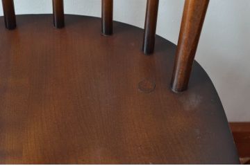 イギリスビンテージ　ERCOL(アーコール)　落ち着いた色味とシンプルなデザインが魅力的なフープバックチェア3脚セット(ダイニングチェア、ウィンザーチェア、ウインザーチェア、ワークチェア、板座チェア、椅子、イス、ヴィンテージ、英国、北欧)(R-077612)