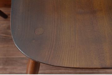 イギリスビンテージ　ERCOL(アーコール)　落ち着いた色味とシンプルなデザインが魅力的なフープバックチェア3脚セット(ダイニングチェア、ウィンザーチェア、ウインザーチェア、ワークチェア、板座チェア、椅子、イス、ヴィンテージ、英国、北欧)(R-077612)