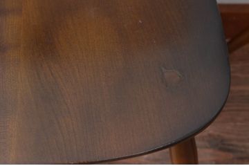 イギリスビンテージ　ERCOL(アーコール)　落ち着いた色味とシンプルなデザインが魅力的なフープバックチェア3脚セット(ダイニングチェア、ウィンザーチェア、ウインザーチェア、ワークチェア、板座チェア、椅子、イス、ヴィンテージ、英国、北欧)(R-077612)