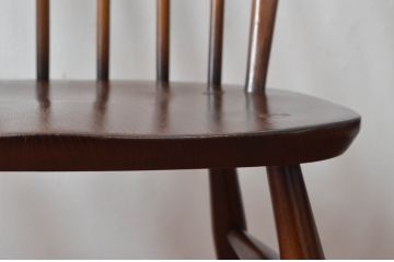 イギリスビンテージ　ERCOL(アーコール)　落ち着いた色味とシンプルなデザインが魅力的なフープバックチェア3脚セット(ダイニングチェア、ウィンザーチェア、ウインザーチェア、ワークチェア、板座チェア、椅子、イス、ヴィンテージ、英国、北欧)(R-077612)