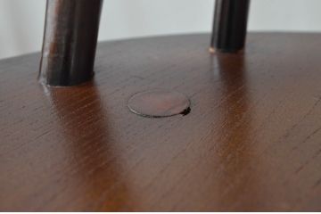 イギリスビンテージ　ERCOL(アーコール)　落ち着いた色味とシンプルなデザインが魅力的なフープバックチェア3脚セット(ダイニングチェア、ウィンザーチェア、ウインザーチェア、ワークチェア、板座チェア、椅子、イス、ヴィンテージ、英国、北欧)(R-077612)