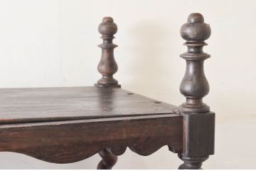 フランスアンティーク　オーク材　美しく伸びたツイストピラーが目を惹く特大シェルフ(飾り棚、陳列棚、オープンラック、店舗什器)(R-077614)
