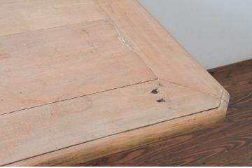 フランスアンティーク　バーチ材　古い木味とダブルピラーが素敵なダイニングテーブル(食卓、4人掛け、6人掛け、作業台、ワークテーブル)(R-077615)
