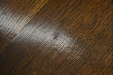 イギリスアンティーク　オーク材　ハーフムーン型のモンクスベンチ　(R-077621)
