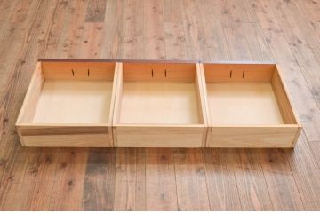 中古　タモ材　上質な和の空間を演出する水屋箪笥サイドボードセット(サイドキャビネット、収納棚、戸棚、食器棚、茶箪笥)(R-077624)