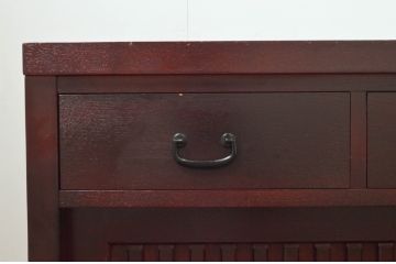 中古　タモ材　上質な和の空間を演出する水屋箪笥サイドボード(サイドキャビネット、収納棚、戸棚、食器棚、茶箪笥)(R-077625)