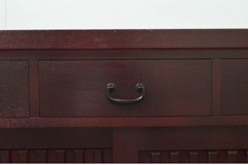 中古　タモ材　上質な和の空間を演出する水屋箪笥サイドボード(サイドキャビネット、収納棚、戸棚、食器棚、茶箪笥)(R-077625)