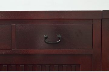 中古　タモ材　上質な和の空間を演出する水屋箪笥サイドボード(サイドキャビネット、収納棚、戸棚、食器棚、茶箪笥)(R-077625)
