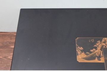 中古　美品!!　株式会社輪島工芸　輪島塗り　繊細な図柄が美しい蒔絵座卓(ローテーブル、センターテーブル、リビングテーブル)(定価約180万円)(R-077628)