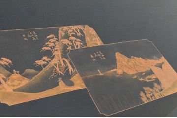 中古　美品!!　株式会社輪島工芸　輪島塗り　繊細な図柄が美しい蒔絵座卓(ローテーブル、センターテーブル、リビングテーブル)(定価約180万円)(R-077628)