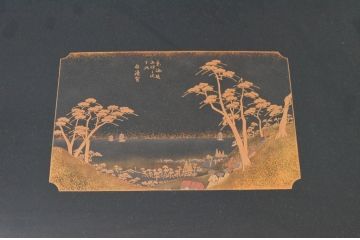 中古　美品!!　株式会社輪島工芸　輪島塗り　繊細な図柄が美しい蒔絵座卓(ローテーブル、センターテーブル、リビングテーブル)(定価約180万円)(R-077628)