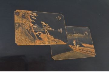 中古　株式会社輪島工芸　輪島塗り　繊細な図柄が美しい蒔絵座卓(ローテーブル、センターテーブル、リビングテーブル)(定価約160万円)(R-077629)
