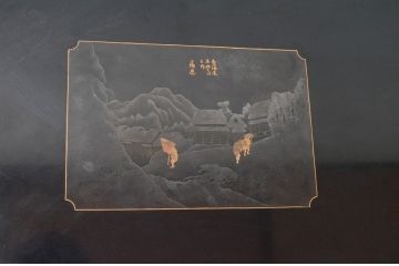 中古　株式会社輪島工芸　輪島塗り　繊細な図柄が美しい蒔絵座卓(ローテーブル、センターテーブル、リビングテーブル)(定価約160万円)(R-077629)