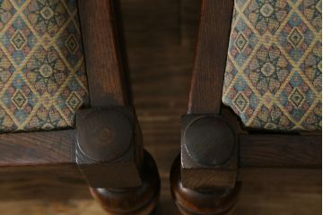 イギリスアンティーク　オーク材　クラシカルで気品漂うスタイルが魅力的なダイニングチェア4脚セット(椅子、イス、英国)(R-077631)