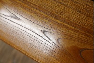 中古　美品!!　欅(ケヤキ)材　美しい木目が魅力的な関西火鉢(囲炉裏、座卓、木製火鉢、長火鉢、ローテーブル)(R-077633)