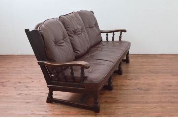 中古　飛騨産業　キツツキ　PROVINCIAL(プロヴィンシャル・プロビンシャル)シリーズ　シックな佇まいが魅力的な3人掛けソファ(3P、三人掛け、アームソファ)(定価約85万円)(R-077639)