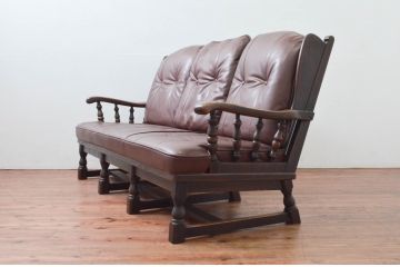 中古　飛騨産業　キツツキ　PROVINCIAL(プロヴィンシャル・プロビンシャル)シリーズ　シックな佇まいが魅力的な3人掛けソファ(3P、三人掛け、アームソファ)(定価約85万円)(R-077639)