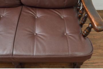 中古　飛騨産業　キツツキ　PROVINCIAL(プロヴィンシャル・プロビンシャル)シリーズ　シックな佇まいが魅力的な3人掛けソファ(3P、三人掛け、アームソファ)(定価約85万円)(R-077640)