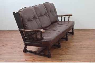 中古　飛騨産業　キツツキ　PROVINCIAL(プロヴィンシャル・プロビンシャル)シリーズ　シックな佇まいが魅力的な3人掛けソファ(3P、三人掛け、アームソファ)(定価約85万円)(R-077640)