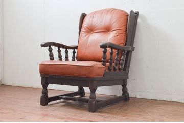 中古　飛騨産業　キツツキ　PROVINCIAL(プロヴィンシャル・プロビンシャル)シリーズ　温かみのある佇まいが魅力的な1人掛けソファ(1P、一人掛け、アームソファ)(定価約47万円)(R-077641)