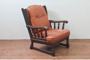 中古　飛騨産業　キツツキ　PROVINCIAL(プロヴィンシャル・プロビンシャル)シリーズ　温かみのある佇まいが魅力的な1人掛けソファ(1P、一人掛け、アームソファ)(定価約47万円)(R-077641)