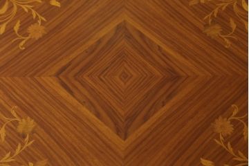 中古　最高級!!　六本木アピス(APIS)取り扱い　イタリア高級家具　真鍮飾りが美しい象嵌入りダイニングテーブル(4人掛け、6人掛け、食卓)(定価約150万円)(R-077644)