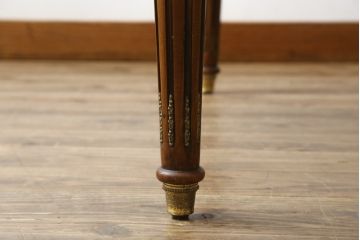 中古　最高級!!　六本木アピス(APIS)取り扱い　イタリア高級家具　真鍮飾りが美しい象嵌入りダイニングテーブル(4人掛け、6人掛け、食卓)(定価約150万円)(R-077644)