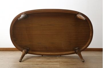 中古　最高級!!　六本木アピス(APIS)取り扱い　イタリア高級家具　真鍮飾りが美しい象嵌入りダイニングテーブル(4人掛け、6人掛け、食卓)(定価約150万円)(R-077644)
