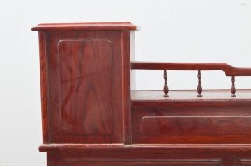 和製アンティーク　高級品!!　総欅(ケヤキ)材　赤みがかった色味が美しい帳場机(簿記机、ライティングビューロー、両袖机、座机、在宅用、在宅ワーク用)(R-077645)