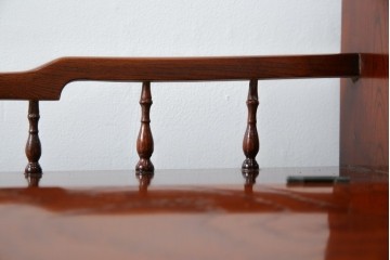 和製アンティーク　高級品!!　総欅(ケヤキ)材　赤みがかった色味が美しい帳場机(簿記机、ライティングビューロー、両袖机、座机、在宅用、在宅ワーク用)(R-077645)