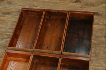 和製アンティーク　高級品!!　総欅(ケヤキ)材　赤みがかった色味が美しい帳場机(簿記机、ライティングビューロー、両袖机、座机、在宅用、在宅ワーク用)(R-077645)