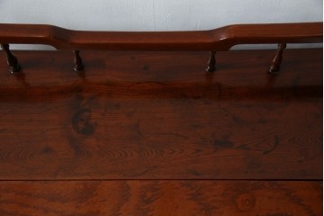 和製アンティーク　高級品!!　総欅(ケヤキ)材　赤みがかった色味が美しい帳場机(簿記机、ライティングビューロー、両袖机、座机、在宅用、在宅ワーク用)(R-077645)