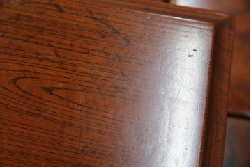 和製アンティーク　高級品!!　総欅(ケヤキ)材　赤みがかった色味が美しい帳場机(簿記机、ライティングビューロー、両袖机、座机、在宅用、在宅ワーク用)(R-077645)