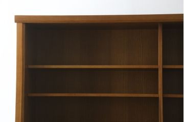 中古　未使用展示品　特注　日進木工(nissin)　タモ材　凛とした佇まいが魅力的な二段重ね水屋箪笥(食器棚、カップボード、戸棚、収納棚、キャビネット)(R-077660)