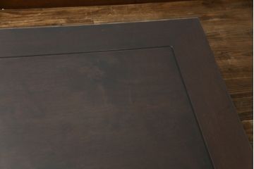 中古　美品　指物工芸家具　本紫檀(シタン)　凝った脚のデザインが目を惹くガラス天板付き座卓(ローテーブル、センターテーブル)(R-077665)