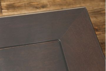 中古　美品　指物工芸家具　本紫檀(シタン)　凝った脚のデザインが目を惹くガラス天板付き座卓(ローテーブル、センターテーブル)(R-077665)