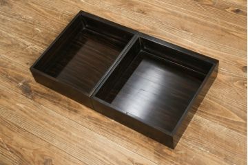 和製ビンテージ　高級品　縞黒檀(シマコクタン)　希少な六尺サイズ　上品な色味と艶が目を惹く堂々とした佇まいの飾り棚(唐木、茶棚、違い棚、収納棚、戸棚、ヴィンテージ)(R-077670)