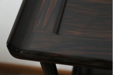 和製ビンテージ　高級品　縞黒檀(シマコクタン)　希少な六尺サイズ　上品な色味と艶が目を惹く堂々とした佇まいの飾り棚(唐木、茶棚、違い棚、収納棚、戸棚、ヴィンテージ)(R-077670)