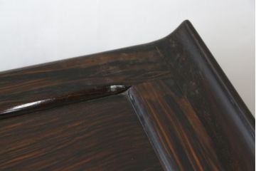 和製ビンテージ　高級品　縞黒檀(シマコクタン)　希少な六尺サイズ　上品な色味と艶が目を惹く堂々とした佇まいの飾り棚(唐木、茶棚、違い棚、収納棚、戸棚、ヴィンテージ)(R-077670)