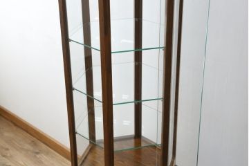 中古　美品　インテルナ南條　洗練された佇まいが魅力的なヘキサゴン縦型キュリオケース(飾り棚、ガラスケース、ショーケース、コレクションケース、キャビネット)(定価約40万円)(R-077671)