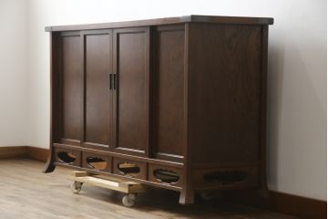 中古　美品　指物家具　吉蔵　洗練された佇まいが魅力的なサイドボード(サイドキャビネット、収納棚、戸棚)(R-077674)