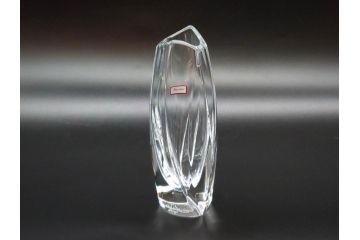 フランス　Baccarat　バカラ　ジベルニー　RRigot(リゴット)　柔らかな曲線美が輝く花瓶(花器、花生け、フラワーベース、花入れ、クリスタルガラス、外箱付き)(R-077675)