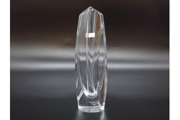 フランス　Baccarat　バカラ　ジベルニー　RRigot(リゴット)　柔らかな曲線美が輝く花瓶(花器、花生け、フラワーベース、花入れ、クリスタルガラス、外箱付き)(R-077675)